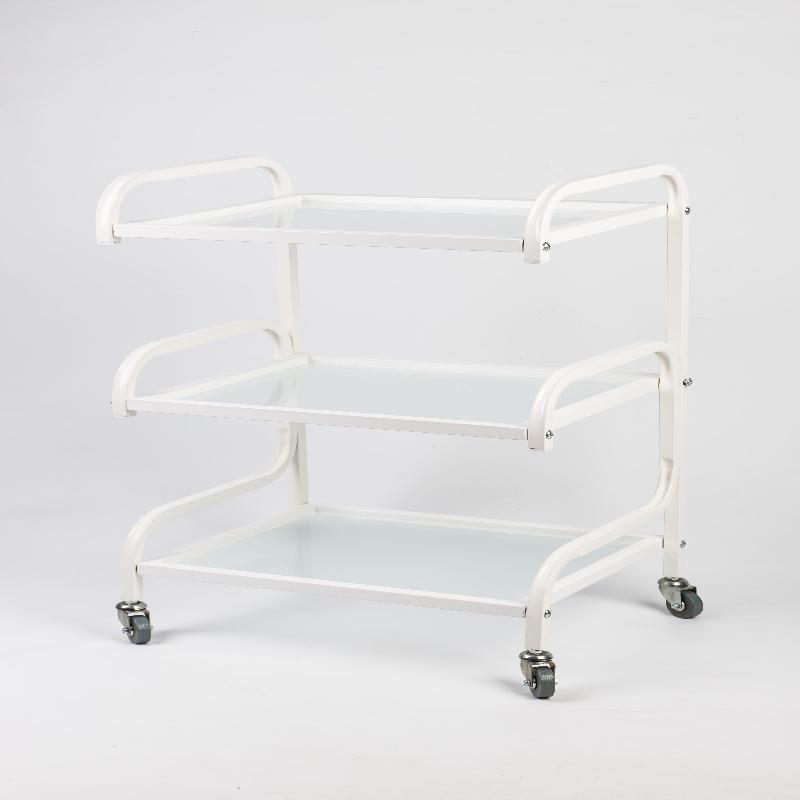 Столик-візок інструментальний з висувним лотком та скляними поличками